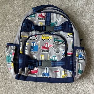 Pottery Barn Kids Gray and Blue Construction Backpack